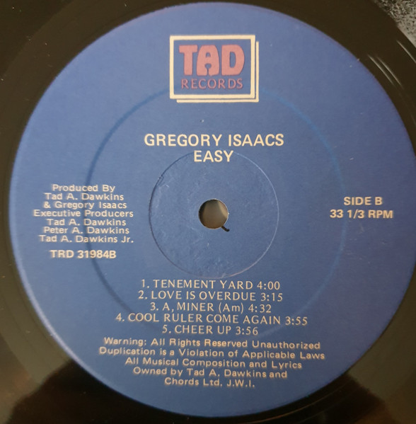 Gregory Isaacs - Easy | Tad's Record (TRD 31984) - 4