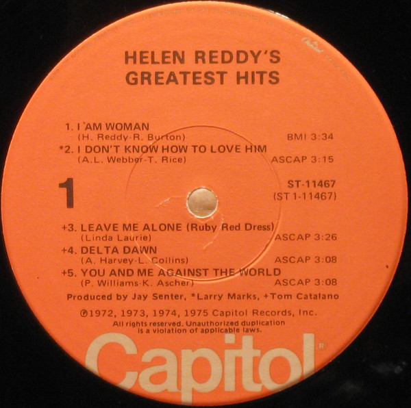 Helen Reddy - Helen Reddy's Greatest Hits | Capitol Records (ST-11467) - 3 Helen Reddy - Helen Reddy's Greatest Hits | Capitol Records (ST-11467) - 3