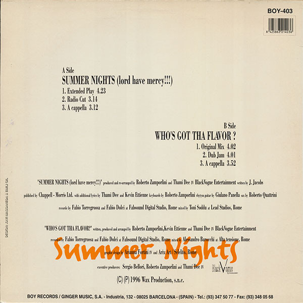 What's Up? - Summer Nights (Lord Have Mercy!!!) | Boy Records (BOY-403) - 4