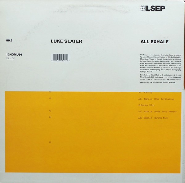 Luke Slater - All Exhale | NovaMute (12NOMU66) - 2 Luke Slater - All Exhale | NovaMute (12NOMU66) - 2