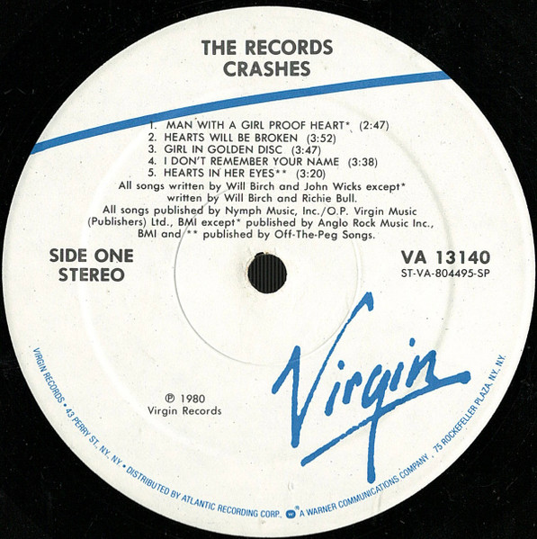 The Records - Crashes | Virgin (VA 13140) - 3