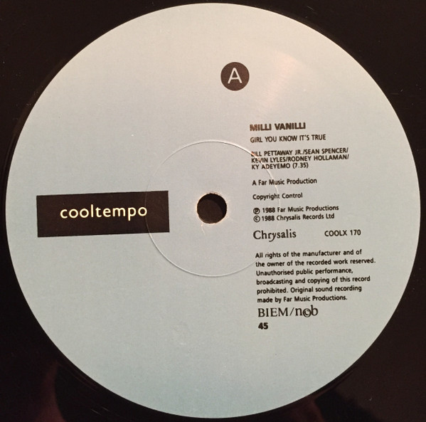 Milli Vanilli - Girl You Know It's True | Cooltempo (COOLX 170)