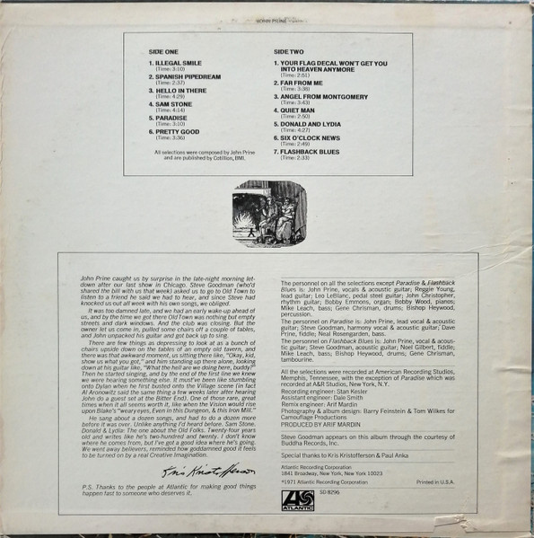 John Prine - John Prine | Atlantic (SD 8296) - 2 John Prine - John Prine | Atlantic (SD 8296) - 2