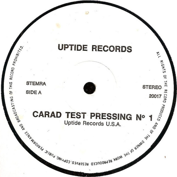 Various - Carad Test Pressing N°1 | Uptide Records (20017) Various - Carad Test Pressing N°1 | Uptide Records (20017)