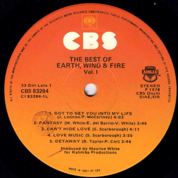 Earth, Wind & Fire - The Best Of Earth, Wind & Fire Vol. I | CBS (CBS 83284) - 4