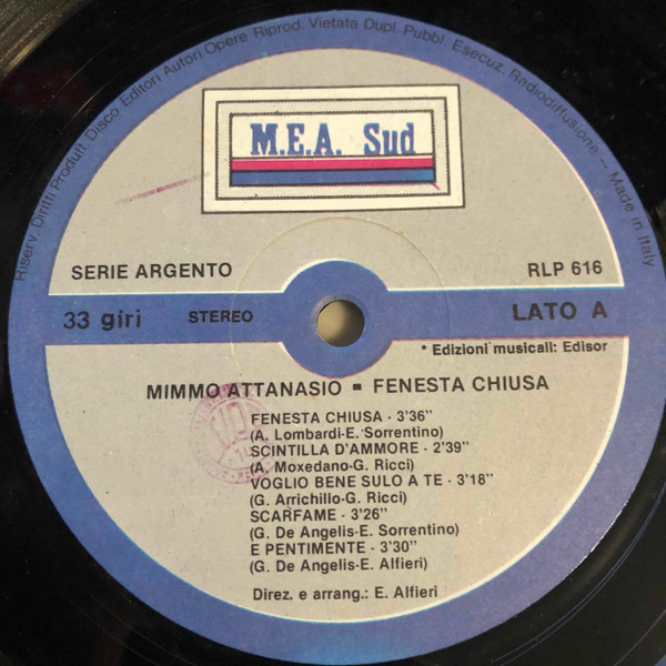 Mimmo Attanasio - Fenesta Chiusa | M.E.A. Sud (RLP 616) - 3 Mimmo Attanasio - Fenesta Chiusa | M.E.A. Sud (RLP 616) - 3