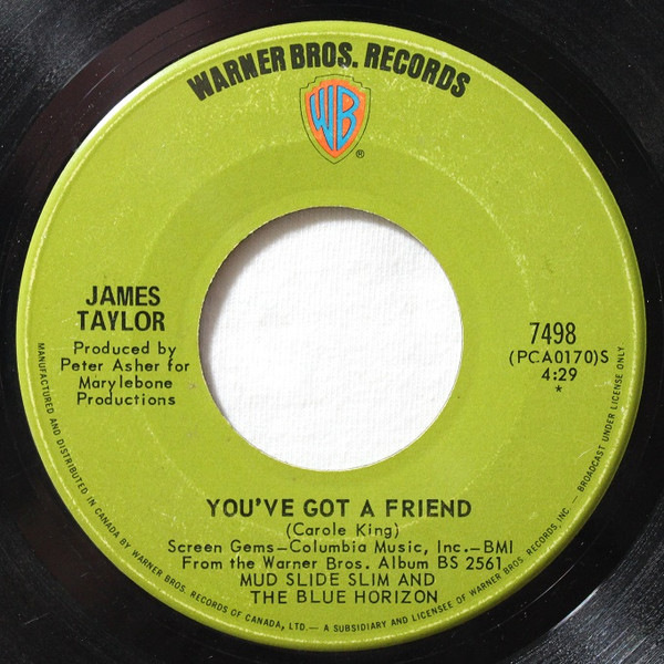 James Taylor - You've Got A Friend / You Can Close Your Eyes | Warner Bros. Records (7498) - main James Taylor - You've Got A Friend / You Can Close Your Eyes | Warner Bros. Records (7498) - main