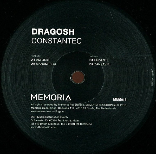 Dragosh - Constantec  | Memoria Recordings (MEM018)