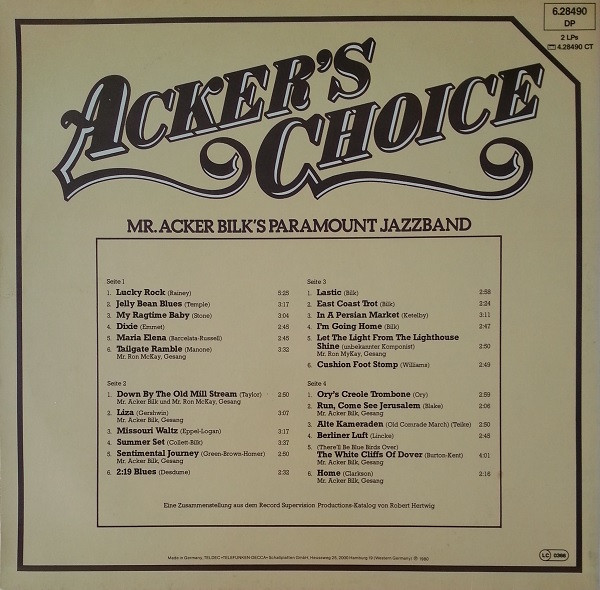 Acker Bilk And His Paramount Jazz Band - Acker's Choice | Telefunken (6.28490) - 3 Acker Bilk And His Paramount Jazz Band - Acker's Choice | Telefunken (6.28490) - 3