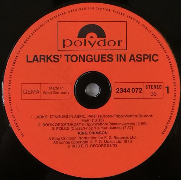 King Crimson - Larks' Tongues In Aspic | Polydor (2344 072) - 4