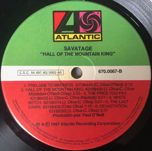 Savatage - Hall Of The Mountain King | Atlantic (670.0067) - 4