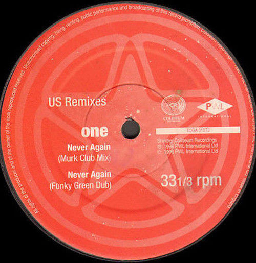 Happy Clappers - Never Again (U.S. Remixes) (DJ Promo 1) | Coliseum Recordings (TOGA 012TJ)
