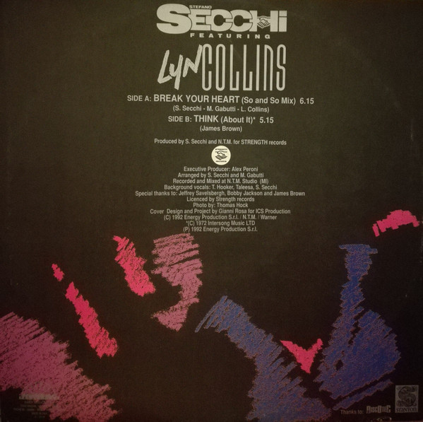 Stefano Secchi & Lyn Collins - Break Your Heart | X-Energy Records (X - 12119) Stefano Secchi & Lyn Collins - Break Your Heart | X-Energy Records (X - 12119)