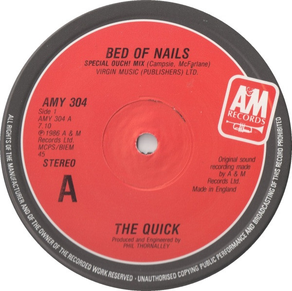 The Quick - Bed Of Nails | A&M Records (AMY 304) - 3 The Quick - Bed Of Nails | A&M Records (AMY 304) - 3