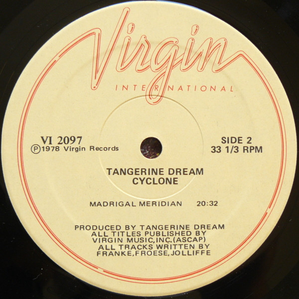 Tangerine Dream - Cyclone | Virgin International (VI 2097) - 4 Tangerine Dream - Cyclone | Virgin International (VI 2097) - 4