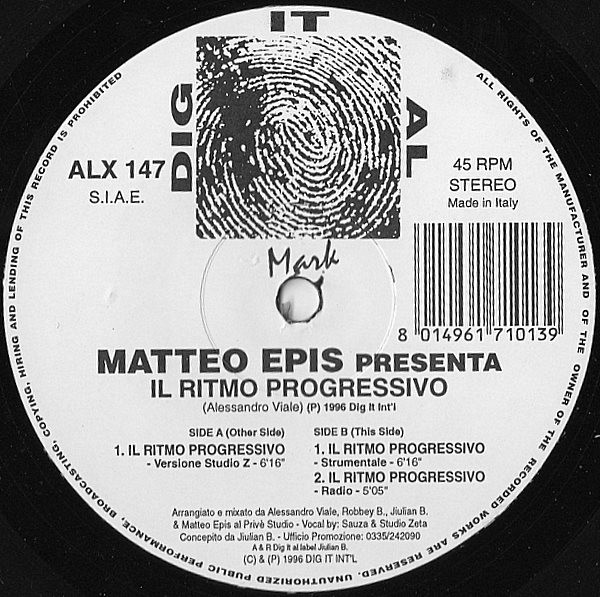 Matteo Epis - Il Ritmo Progressivo | Dig It Al Mark (ALX 147) - 2