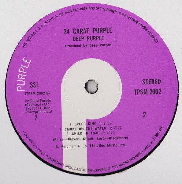 Deep Purple - 24 Carat Purple | Harvest (TPSM 2002) - 2