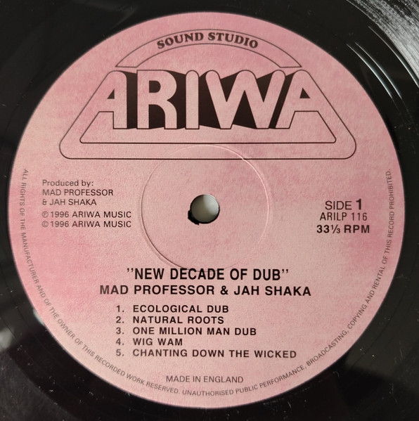 Mad Professor & Jah Shaka - New Decade Of Dub | Ariwa (ARILP116) - 3 Mad Professor & Jah Shaka - New Decade Of Dub | Ariwa (ARILP116) - 3
