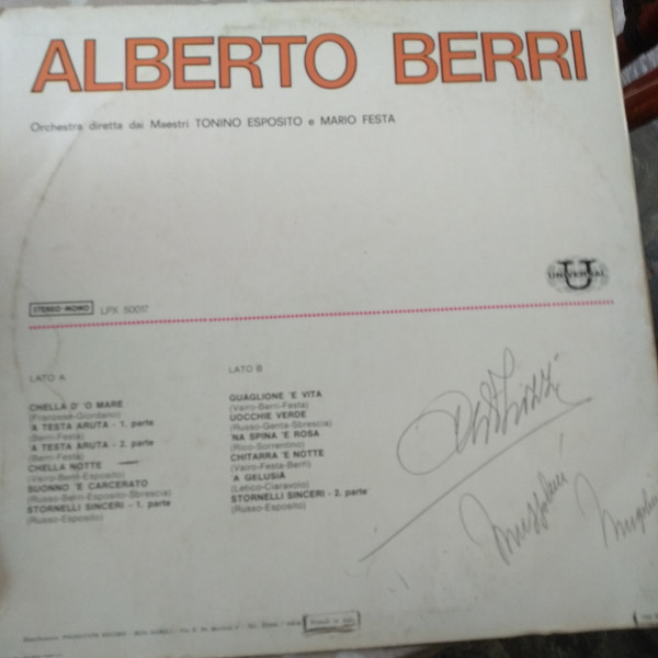Alberto Berri - Alberto Berri | Universal (LPX 50.017) - 2 Alberto Berri - Alberto Berri | Universal (LPX 50.017) - 2