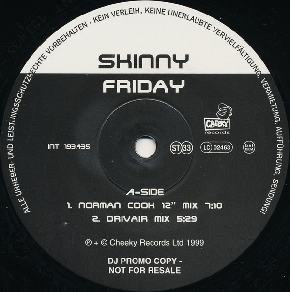 Skinny - Friday | Cheeky Records (INT 193.435)