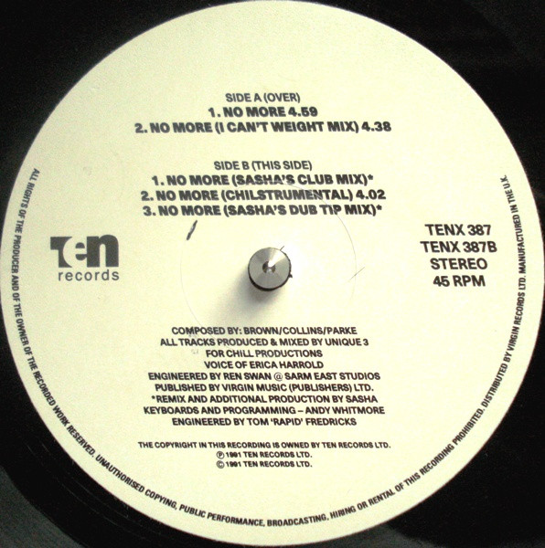 Unique 3 - No More | 10 Records (TENX 387) - 3