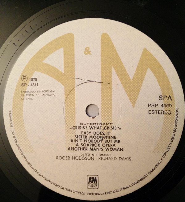 Supertramp - Crisis? What Crisis? | A&M Records (PPSP-4560) - main Supertramp - Crisis? What Crisis? | A&M Records (PPSP-4560) - main