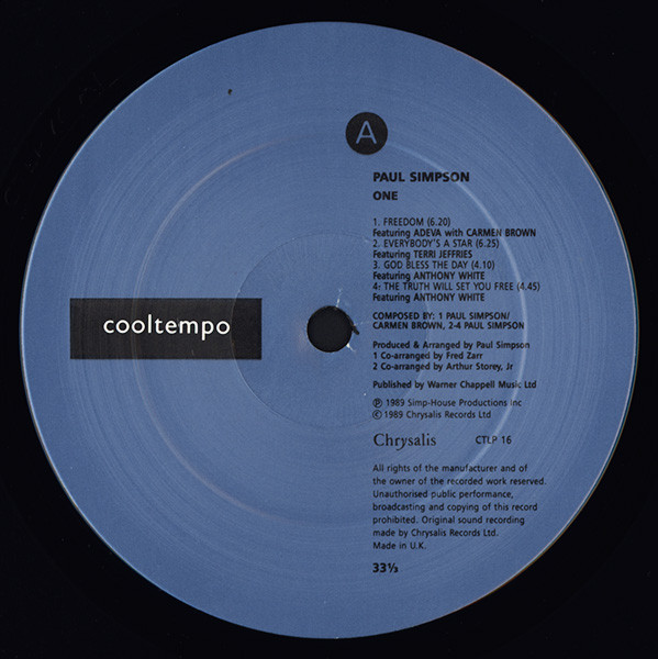 Paul Simpson - One | Cooltempo (CTLP 16) - 3 Paul Simpson - One | Cooltempo (CTLP 16) - 3