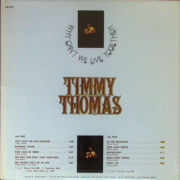Timmy Thomas - Why Can't We Live Together | Glades (33-6501) - 2