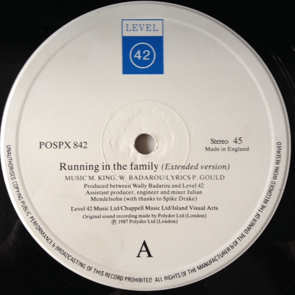 Level 42 - Running In The Family | Polydor (POSPX 842) - 3