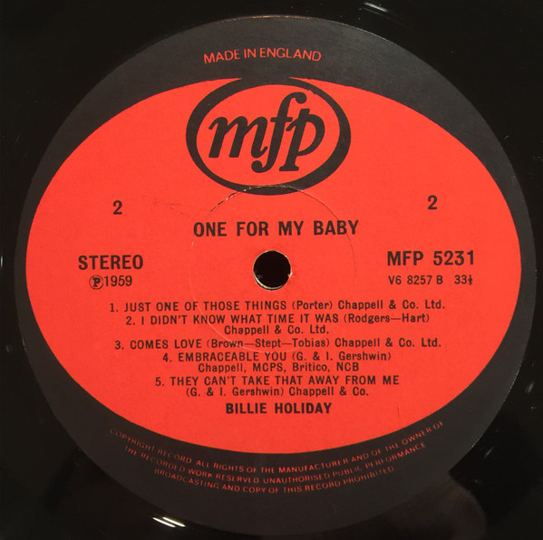 Billie Holiday - One For My Baby | Music For Pleasure (MFP 5231) - 4 Billie Holiday - One For My Baby | Music For Pleasure (MFP 5231) - 4