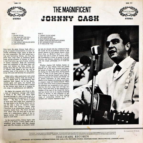 Johnny Cash - The Magnificent Johnny Cash | Hallmark Records (SHM 777) - 2