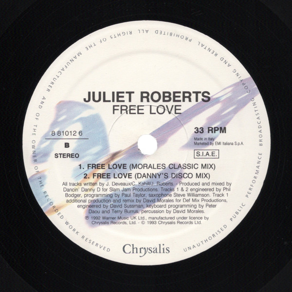 Juliet Roberts - Free Love | Chrysalis (8 81012 6) - 2