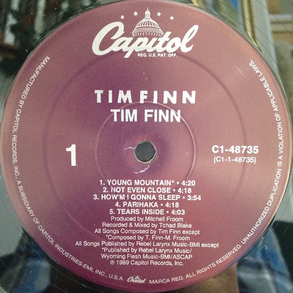 Tim Finn - Tim Finn | Capitol Records (C1-48735) - 3