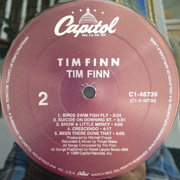 Tim Finn - Tim Finn | Capitol Records (C1-48735) - 4
