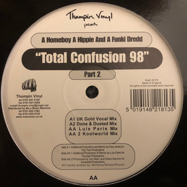 A Homeboy, A Hippie & A Funki Dredd - Total Confusion '98 | Thumpin Vinyl (BASH 25 P2) - main