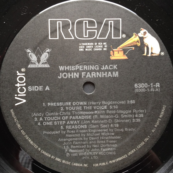 John Farnham - Whispering Jack [Vinyl] | RCA Victor (6300-1-R) - 3