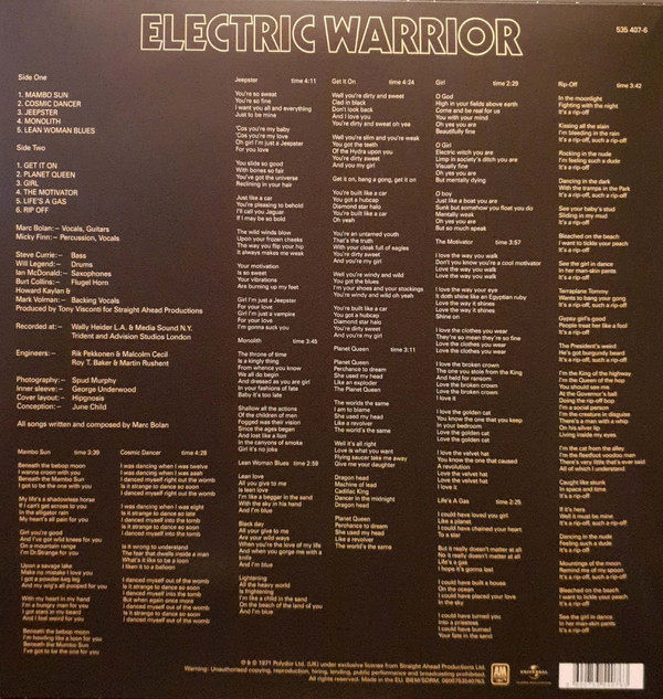 T. Rex - Electric Warrior | A&M Records (535 407-6) - 2 T. Rex - Electric Warrior | A&M Records (535 407-6) - 2