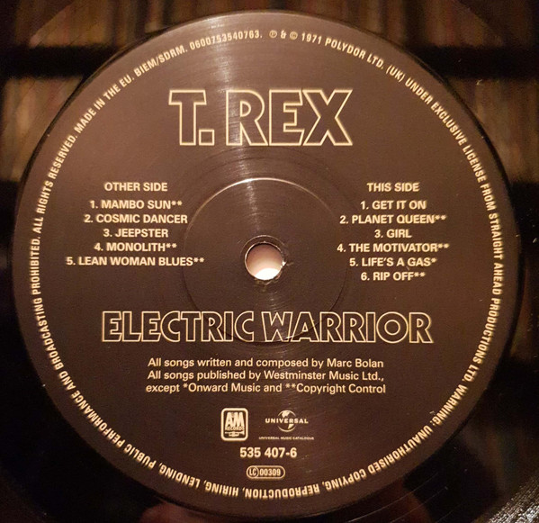 T. Rex - Electric Warrior | A&M Records (535 407-6) - 4 T. Rex - Electric Warrior | A&M Records (535 407-6) - 4