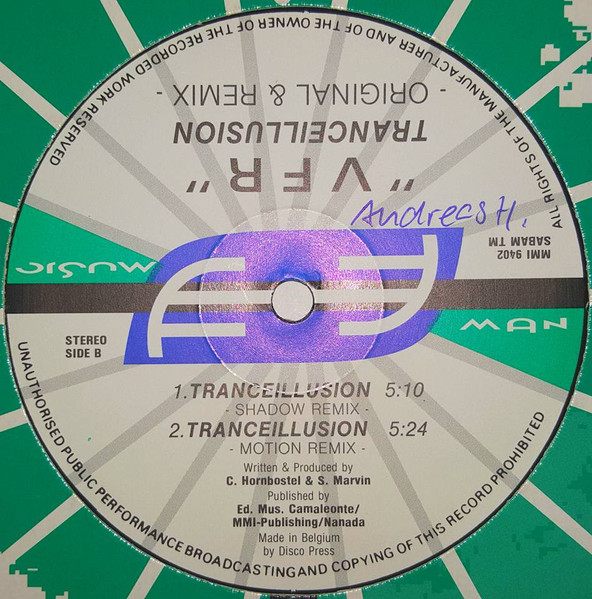 V.F.R. - Tranceillusion (Original & Remix) | Music Man Records (MMI 9402) - 2