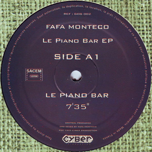 Fafa Monteco - Le Piano Bar EP | Grain Of Groove (GOG 002) - main Fafa Monteco - Le Piano Bar EP | Grain Of Groove (GOG 002) - main