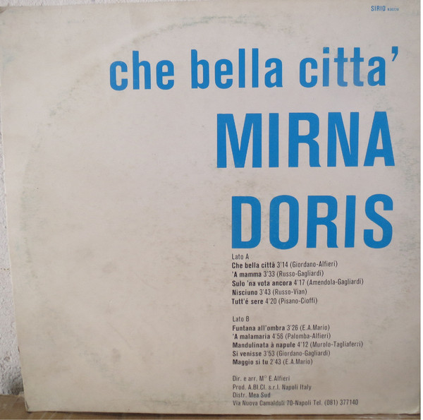 Mirna Doris - Che Bella Città | Sirio (K00220) - 2