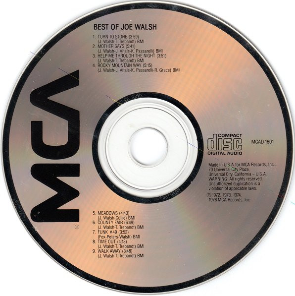 Joe Walsh - The Best Of Joe Walsh | MCA Records (MCAD-1601) - 3