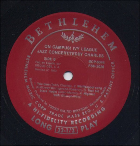 The Teddy Charles Group - On Campus - Ivy League Jazz Concert | Bethlehem Records (BCP 6044) - 4
