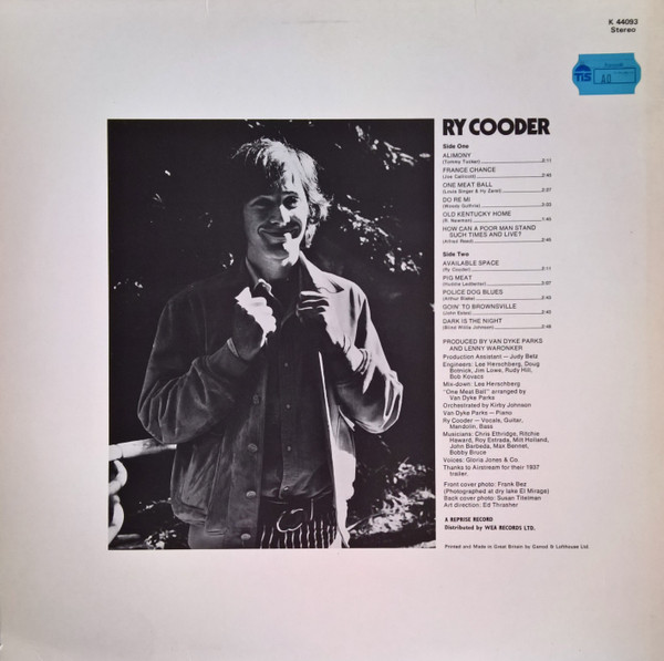 Ry Cooder - Ry Cooder | Reprise Records (K 44093) - 2 Ry Cooder - Ry Cooder | Reprise Records (K 44093) - 2