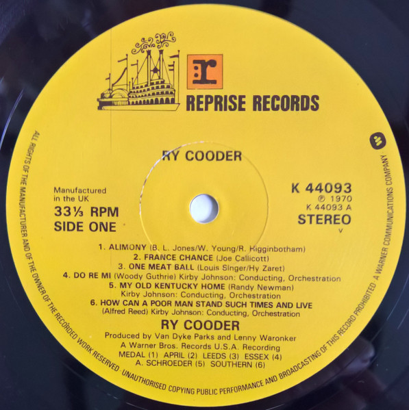 Ry Cooder - Ry Cooder | Reprise Records (K 44093) - 3 Ry Cooder - Ry Cooder | Reprise Records (K 44093) - 3