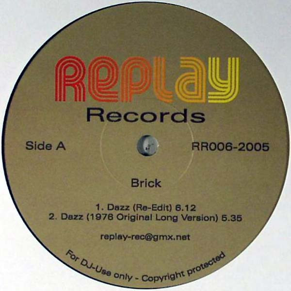 Brick / Tom Browne - Dazz / Funkin' For Jamaica | Replay Records (RR006) - 2