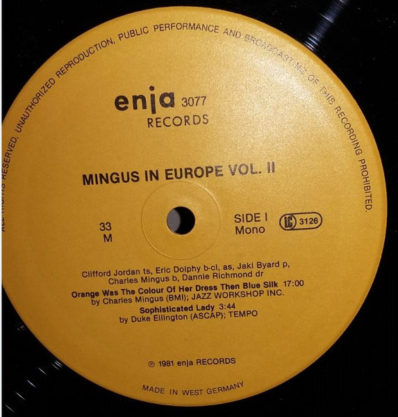 The Charles Mingus Quintet Featuring Eric Dolphy - Mingus In Europe Volume II | Enja Records (3077) - 4