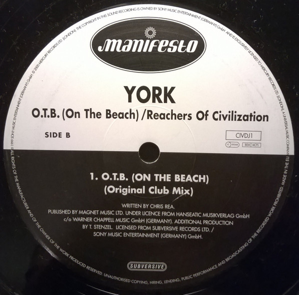 York - O.T.B. (On The Beach) / Reachers Of Civilization | Manifesto (CIVDJ 1/2) - 4