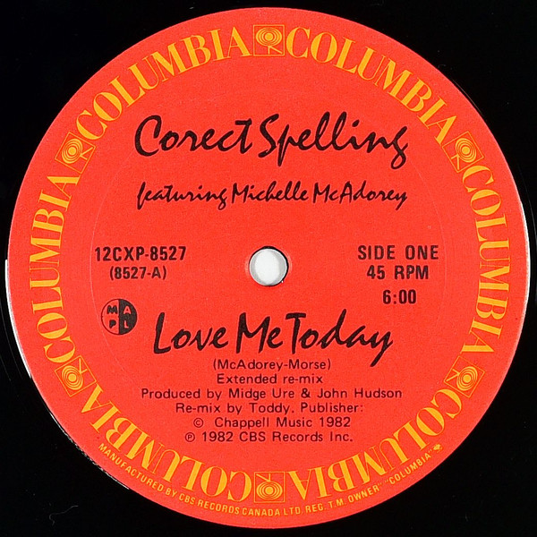Corect Spelling - Love Me Today | Columbia (12CXP-8527) - 3