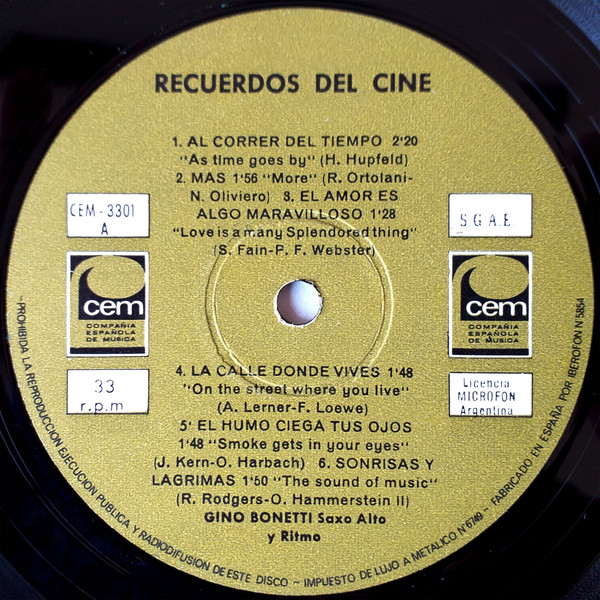 Gino Bonetti - Recuerdos Del Cine Por Gino Bonetti | CEM (CEM-3301) - 3